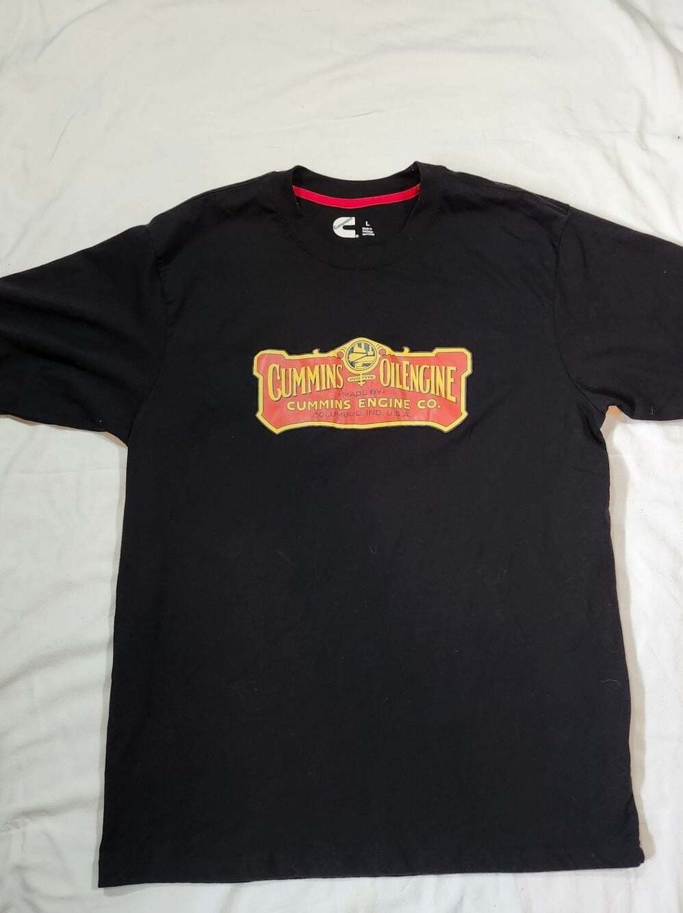 Cummins Engine Co. Logo Graphic T-Shirt Black Men's Size Large